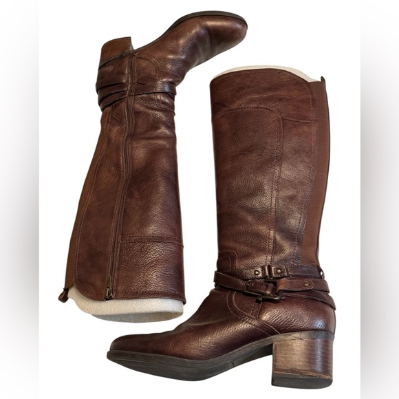 Marc Fisher Shoes - High End Marc Fisher Brown Leather Audrey Knee High Riding Boots Women’s 11M
